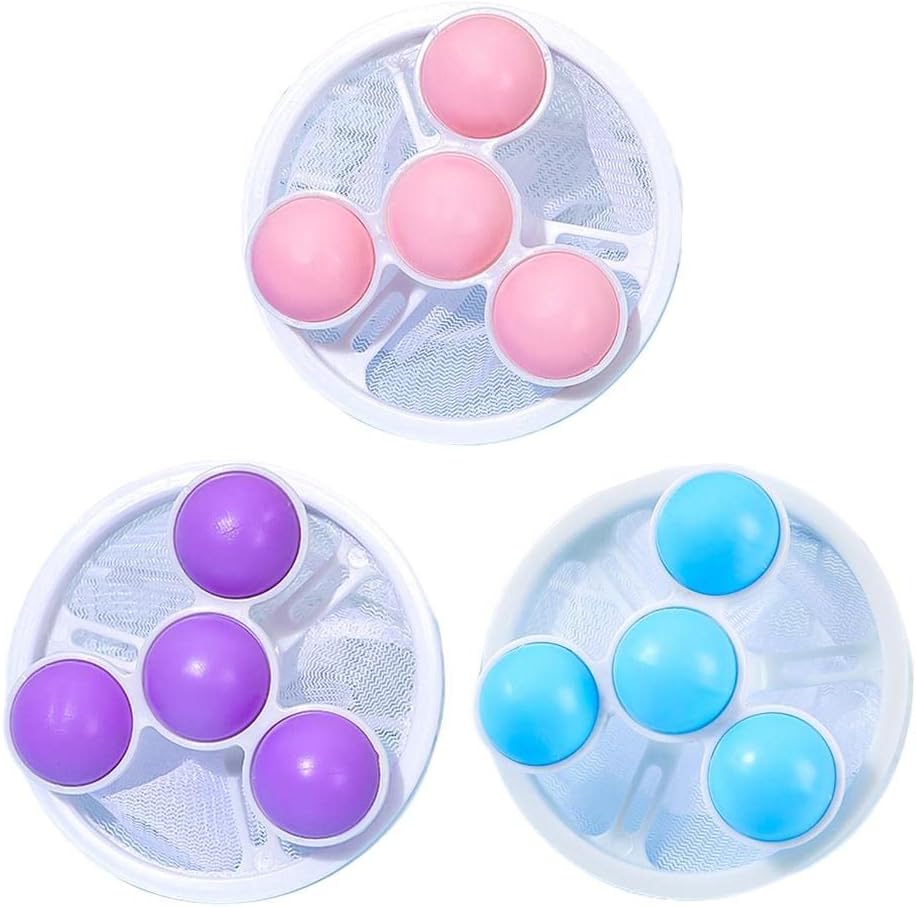 Floating lint Mesh Bag for Washing Machine, Hair Filter Bag 3Pcs with Net, Laundry Balls Filter Hair, Prevent Clothing from Entanglement (Blue)
