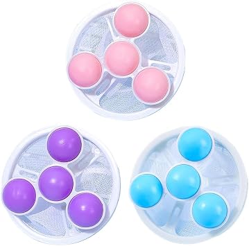yuandan 3Pcs Push Bubble Washer Balls Laundry Washing Balls Multifunctional No Winding Washing Machine Balls with Net