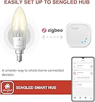 Vista 4 de Sengled Zigbee - Bombillas inteligentes, requiere concentrador inteligente, funciona con SmartThings y Echo con hub integrado, control de voz