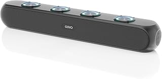 GOBOLD GoSurround 320 | 50W Bluetooth SoundBar, 4000 Mah Battery, 2.0 Channel with 58Mm Drivers, Multicolor Led Lights with TWS, Aux, Bluetooth and USB (Platinum Black)