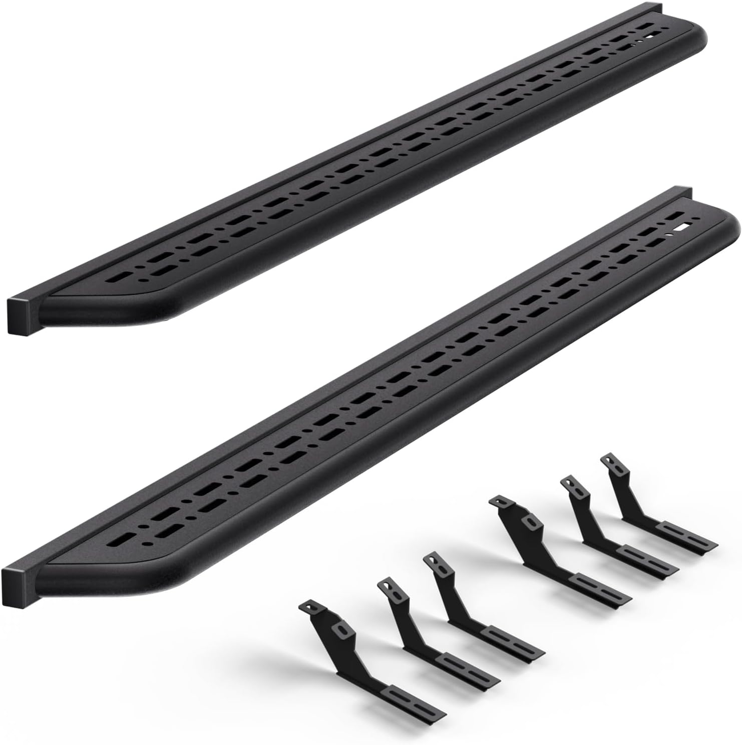 NIHAO Double Cab Side Steps Running Boards Fit Toyota Tacoma Double Cab 2005–2023, Heavy-Duty Carbon Steel Nerf Bars with Anti-Slip Wide Step Surface