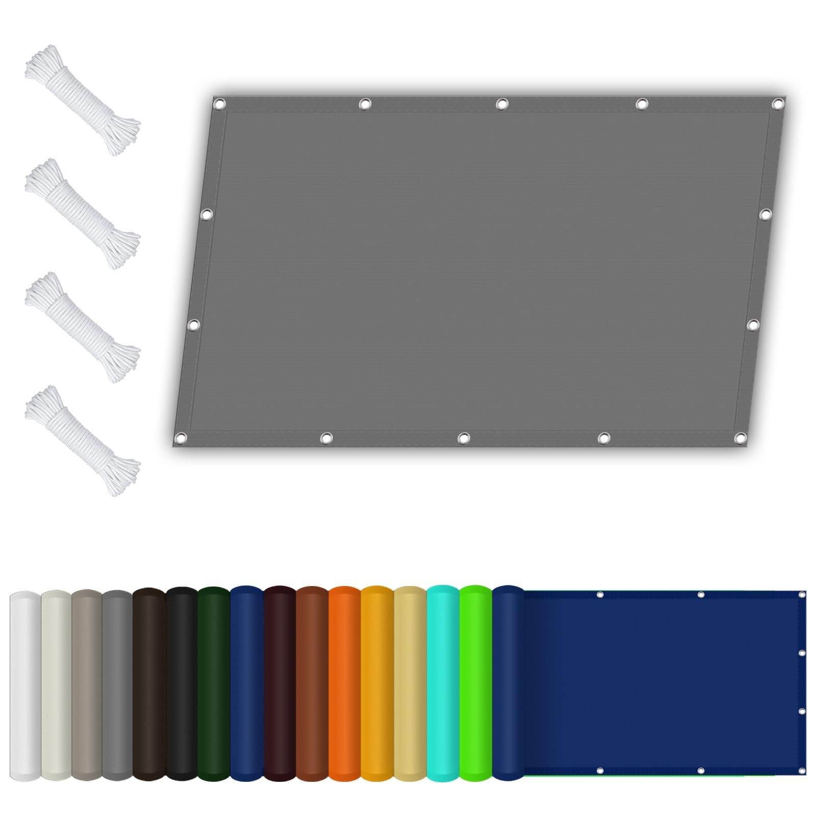 Voiles d'ombrages pour jardin gris clair toile tendue imperméable 1.4x5.6