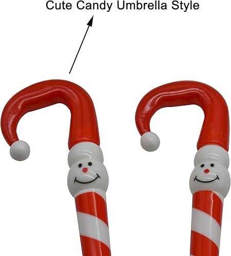 Miniatura 3 de Maydahui 12 bolígrafos con forma de bastón de caramelo, diseño de muñeco de nieve de Navidad, diseño de tinta azul para fiestas de Navidad,