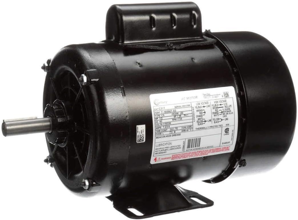1/2 hp 1800 RPM 56 Frame (Farm Duty) 115/230volts Century Electric Motor # C311