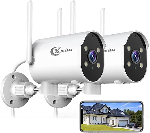 XVIM Cámara de seguridad 2K para exteriores, cámaras de seguridad WiFi IP65, resistente al agua, rotación panorámica de 225, visión nocturna a todo disponible en Yaxa Peru