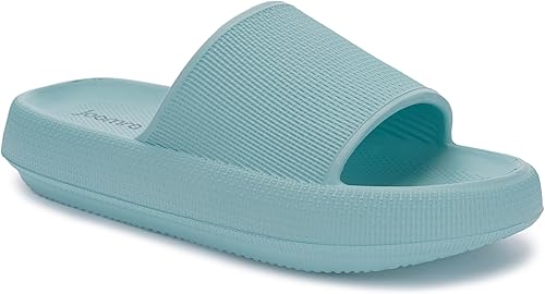 Joomra - Sandalias acolchadas tipo pantuflas para mujeres y hombres, antideslizantes, de secado rápido, sandalias para baño, con suela gruesa