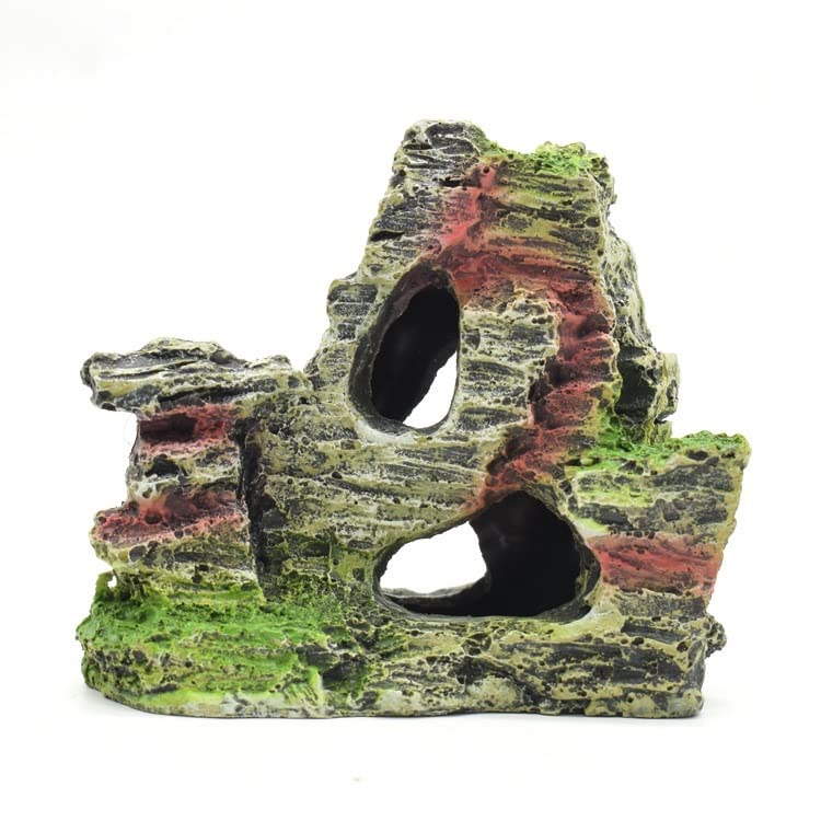 Adorno para acuario con vista a la montaña, cueva de roca, árbol de piedra, decoración de pecera, accesorios para acuario