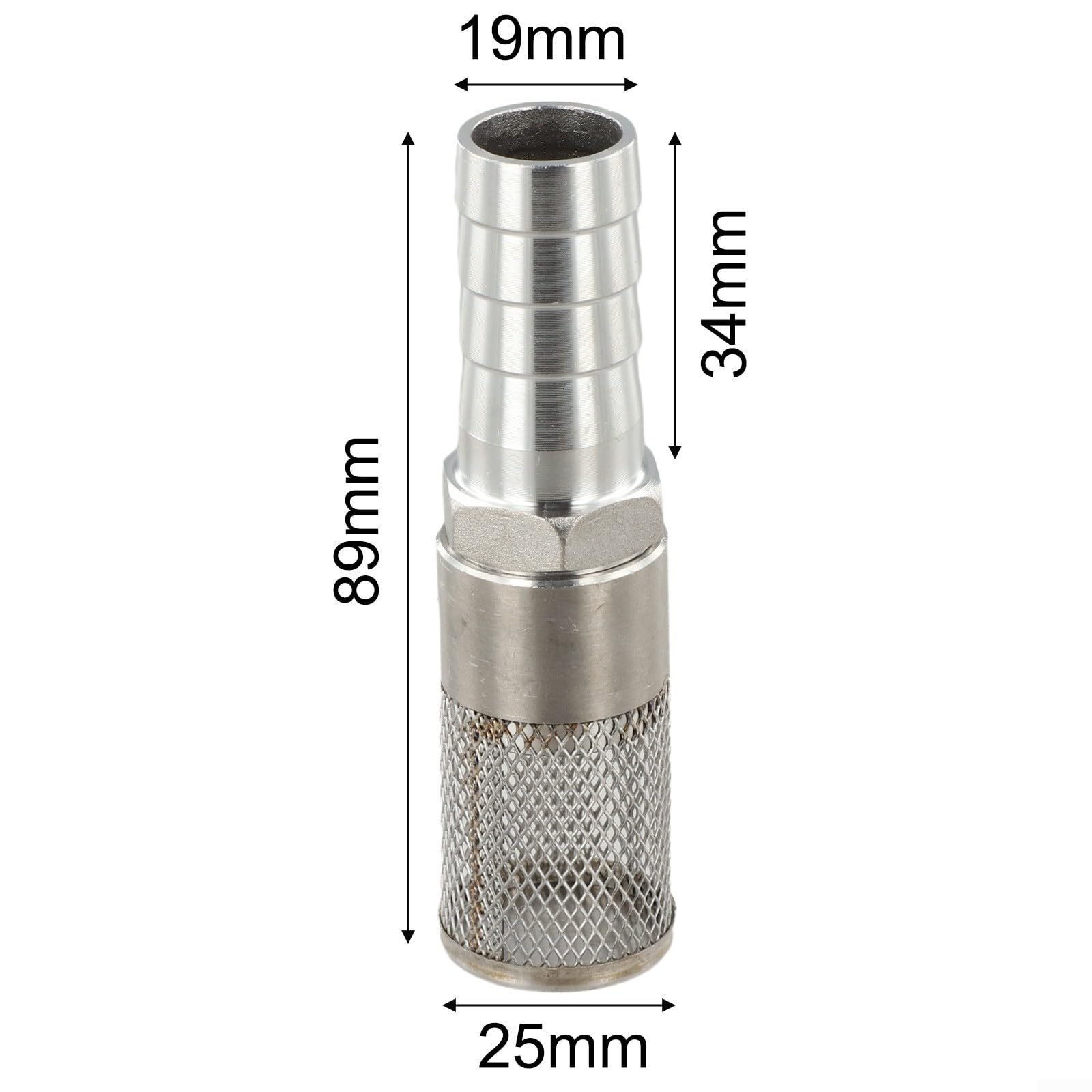 Filtro a rete in acciaio inox 304 19 mm per tubo flessibile impianti idraulici automobilistici