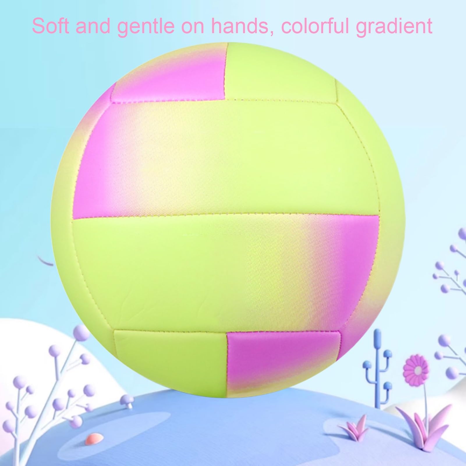 Balón De Voleibol Personalizado Talla Oficial 5 para Interior Y Exterior, Balones De Vóley Suaves Y Ligeros Kit De Voleibol De Playa con Texto para Niños Adolescentes Adultos(Yellow)
