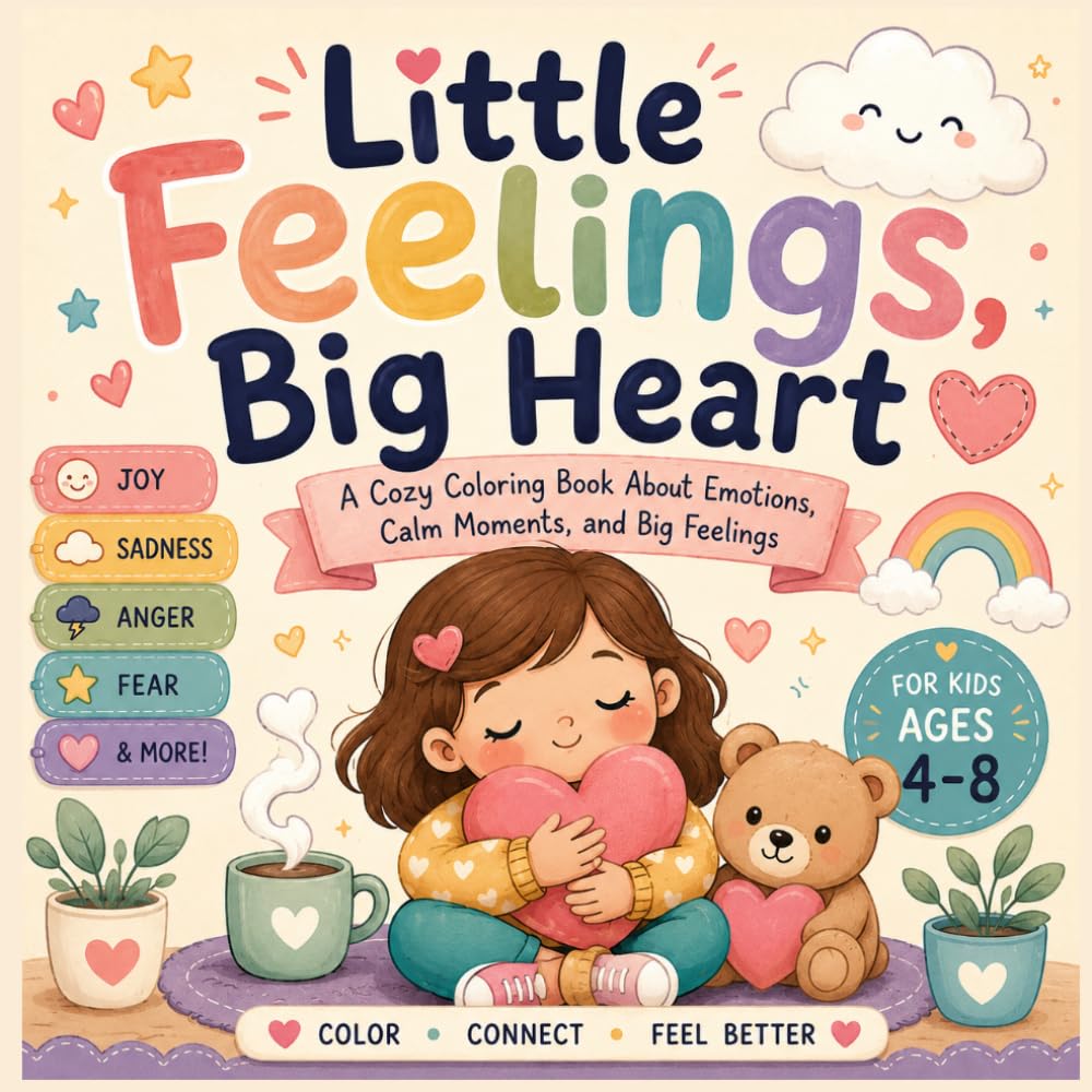 Little Feelings, Big Heart: A Cozy Coloring Book About Emotions, Calm Moments, and Big Feelings for Kids