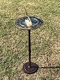 REDSKY TRADER Garden Sundial Pedestal Display Stand Indoor Outdoor Round Anniversary Sundial Stand for Any Size 8 or 10 inches (Design 3)