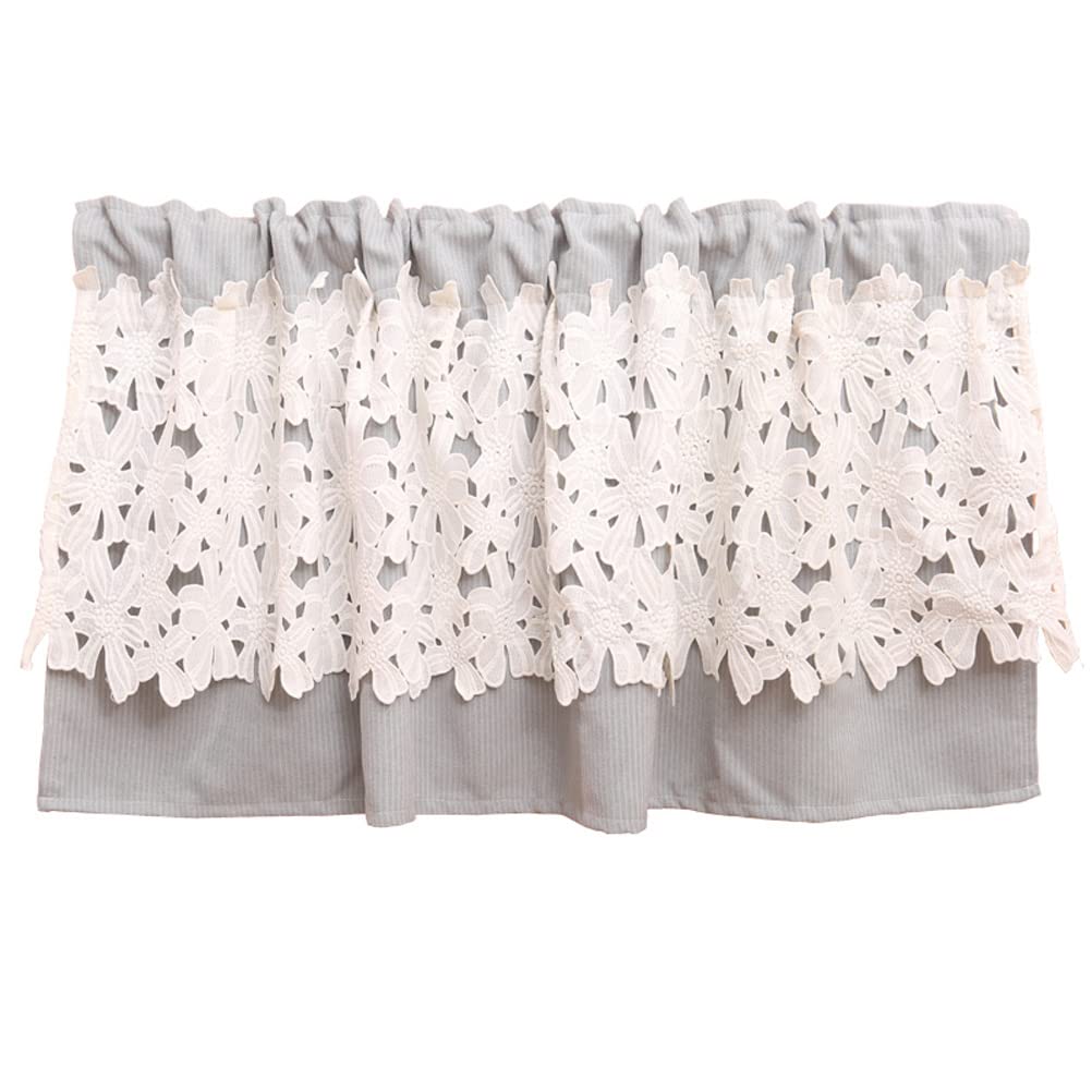 Rideaux de cuisine, rideaux d'ombrage, cantonnière de cuisine à motif rayé en mélange de coton à isolation thermique et occultant for fenêtre de campagne avec poche for petite fenêtre, salle de bain,