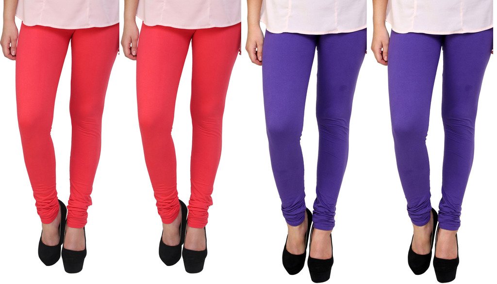 Anekaant Cotton Lycra Women's Legging Pack of 4