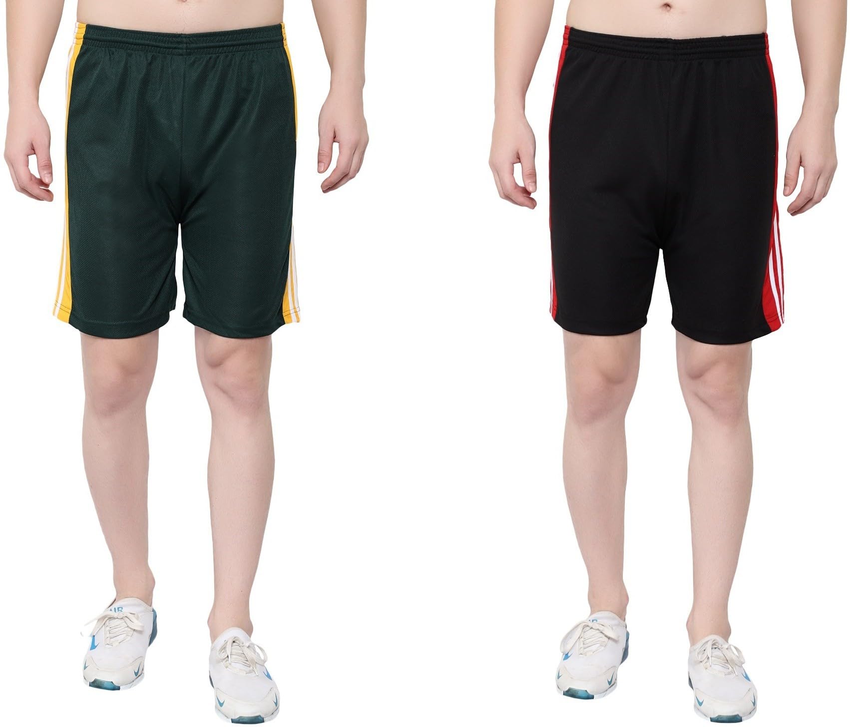Solid Men Multicolor Regular Shorts S-JAL_725-Green-Black-picture-43