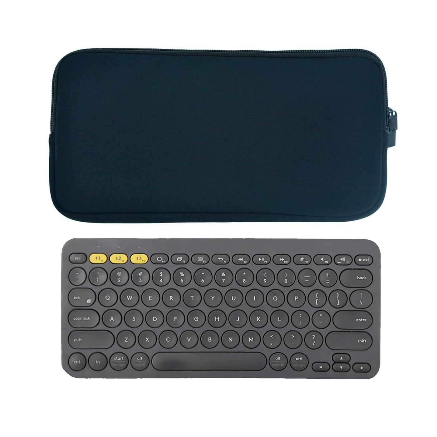 CHJCKOO Neoprene Keyboard Carrying Travel Zipper Case Pouch for Logitech MX Keys Mini/Logitech Easy-Switch K810/K811/K380/Apple MC184 Series Wireless