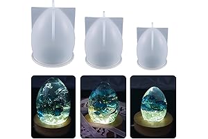 3-Pack 3D Silicone Egg Mold for Candles, Resin, and Soap