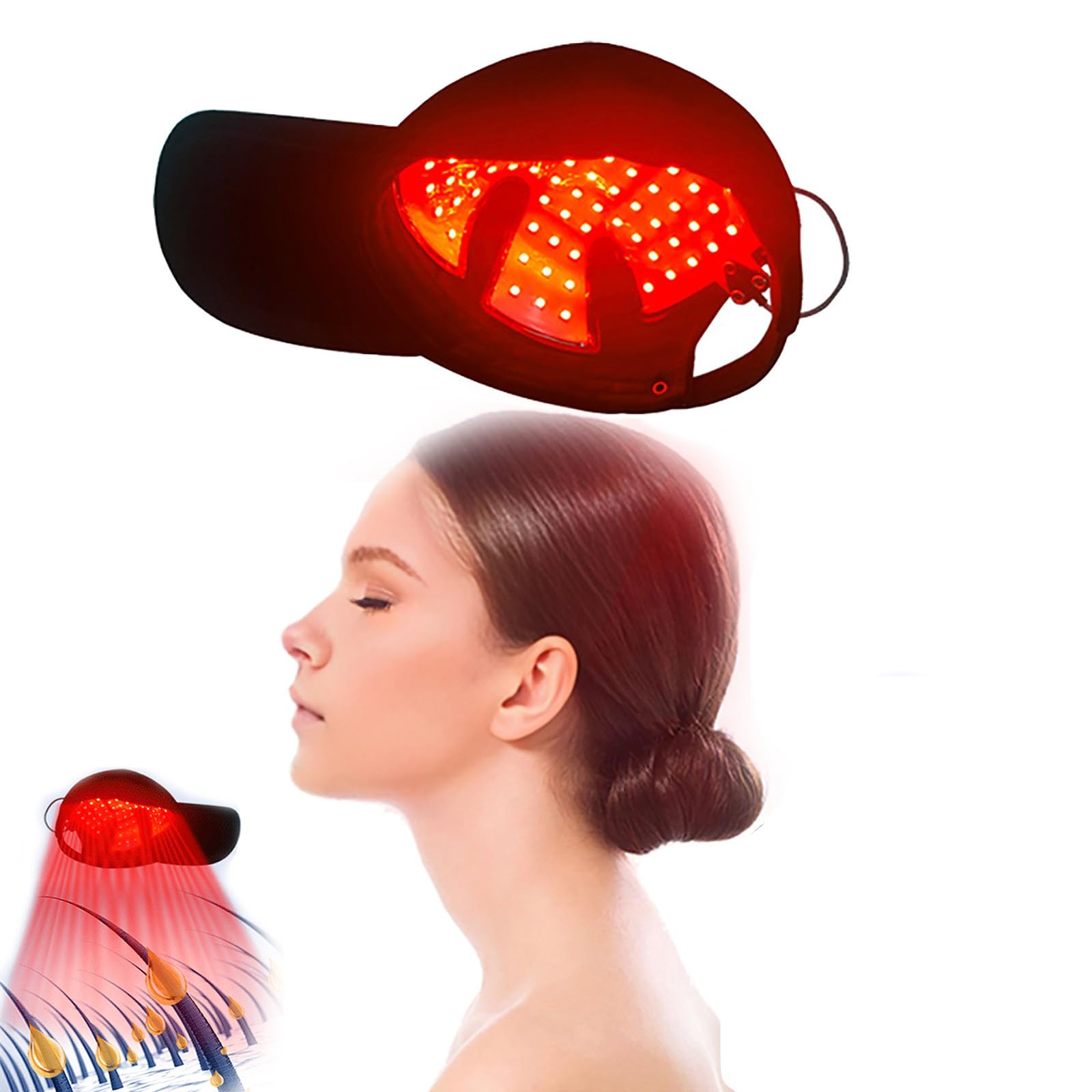 Cappello Ricrescita Capelli, 90 Perline A Led, 650 nm E 430 nm, Cappello Per Ricrescita Rapida Dei Capelli Con Luce Blu Rossa Per Uomini E Donne, Timer Da 15-30 Minuti, Rinforza Le Radici Dei Capelli