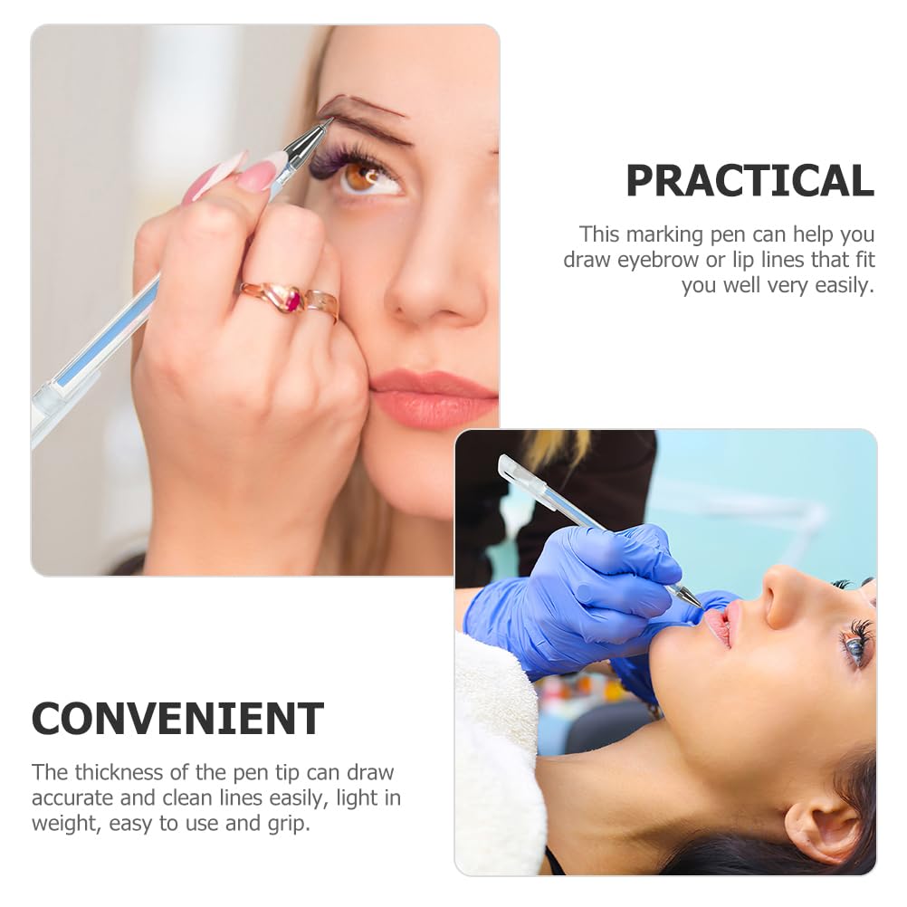 minkissy 10pcs Eyebrow Marking Pens Eyebrow Microblading Marking Pens Portable Makeup Eyebrow Mapping Pen Position Mapping Pen for Lip Eyebrow Blue - Image 4