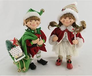 Karen Didion Set of 2 Special Delivery Elf Figurines