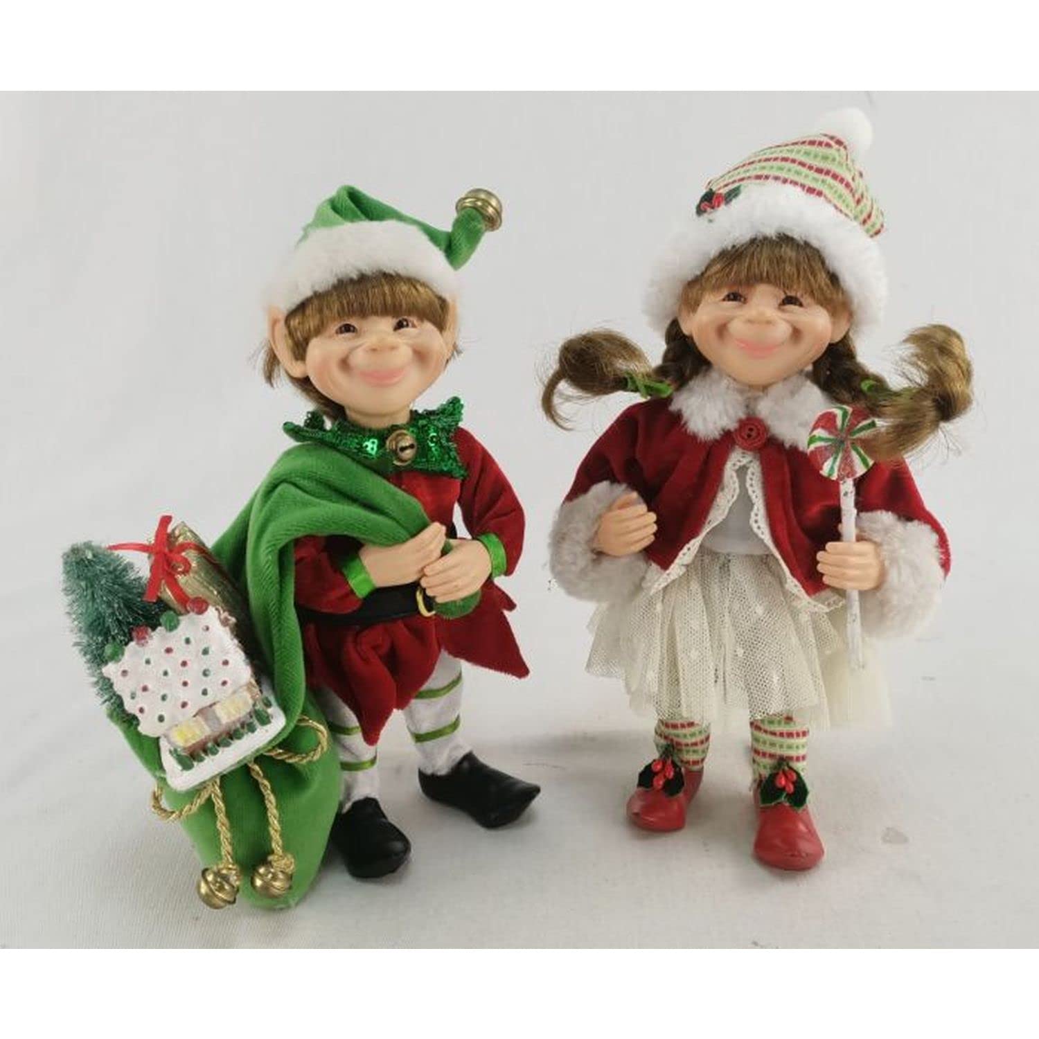 Amazon.com: Karen Didion Set of 2 Special Delivery Elf Figurines