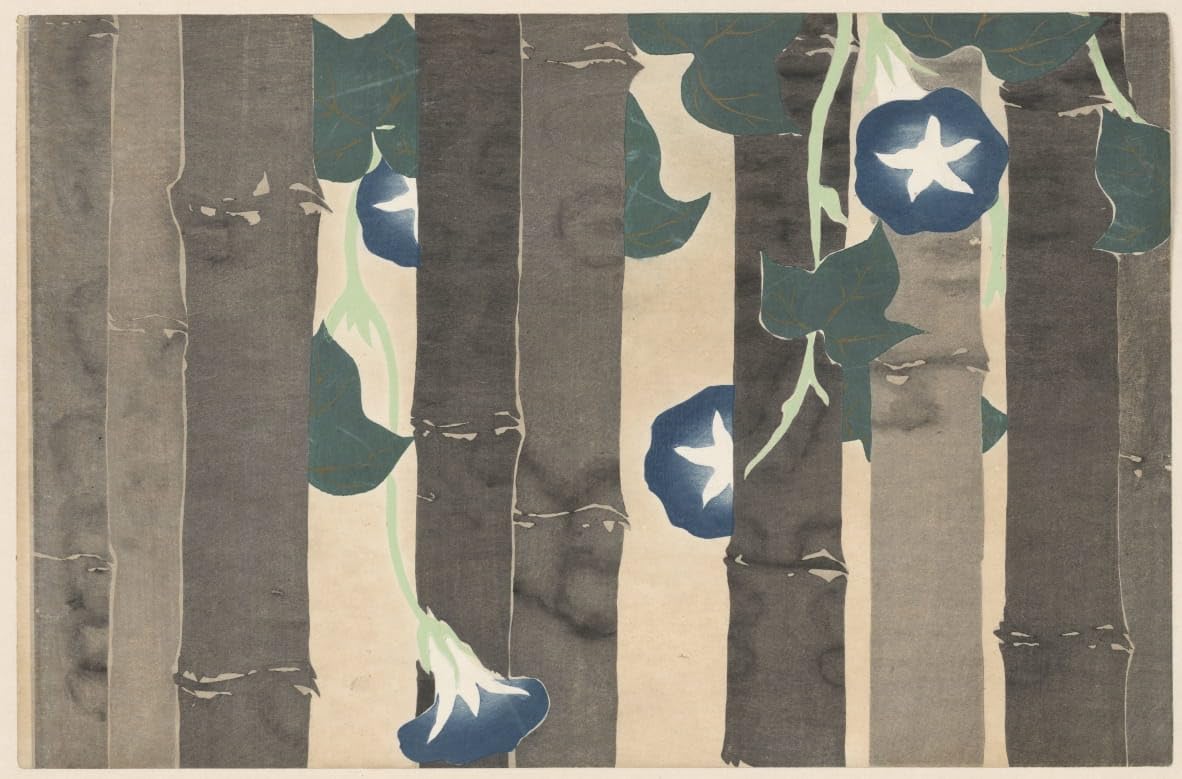 Peinture Murale Liseron Kamisaka Sekka Impression Toile 60x90cm