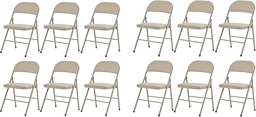 Miniatura 68 de 4 elegantes sillas plegables de metal con asientos acolchados, sillas duraderas de hierro potable y PVC para convenciones y exposiciones, fáciles de