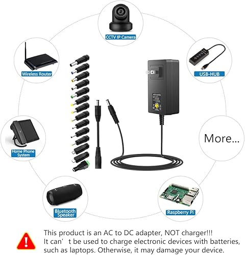 Miniatura 6 de SHNITPWR Fuente de alimentación universal ajustable 5 V  20 V 60 W adaptador de CA 5 V 7 V 9 V 12 V 15 V 19 V 20 V adaptador de corriente CA