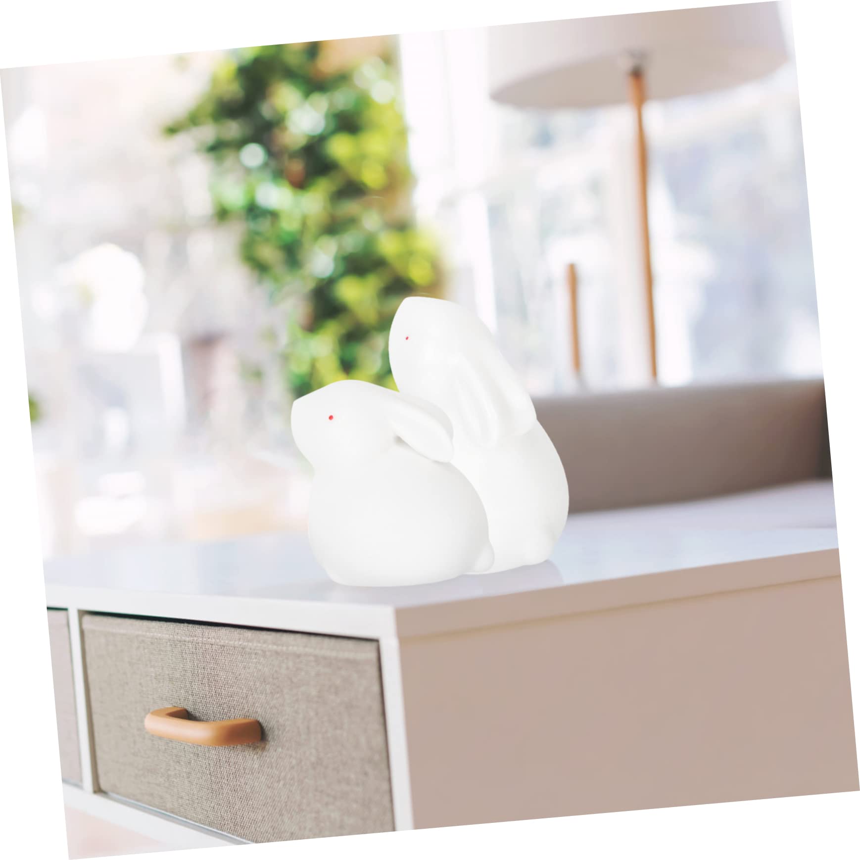 YARNOW 8pièces Figurines Céramique De Lapin Mignon Décoration De Bureau pour Année Ornements De Lapin Zodiacal De Sculptures De Bureau Céramique Petit Regardant Haut