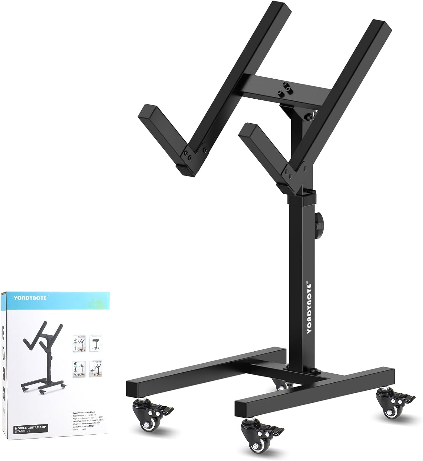 Vondynote Guitar Amplifier Stands Adjustable Mobile Amp Tilt Back Stand