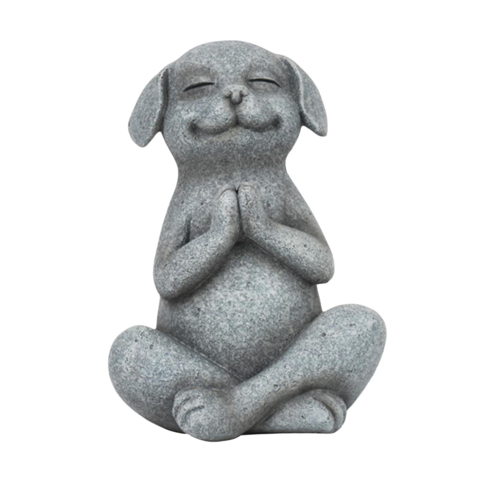 Statuetta Decorativa da scrivania - Statua Artistica, Statua di Cane in Meditazione, Scultura di Animali, Statuetta da Tavolo a Forma di Cane, Regalo per Il Soggiorno, Ornamenti in Resina a Forma di
