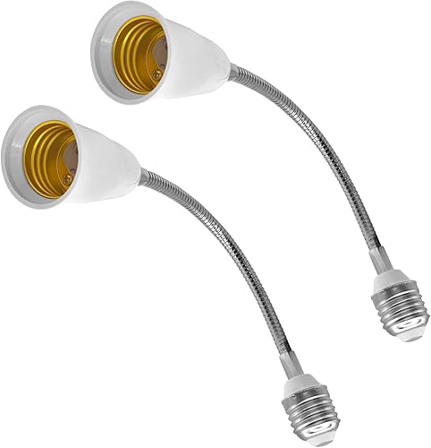 Jmlwlzx Adaptador extensor de enchufe de luz, paquete de 2 unidades, extensor de bombilla E27 a E27, base de extensión ajustable, adaptador de
