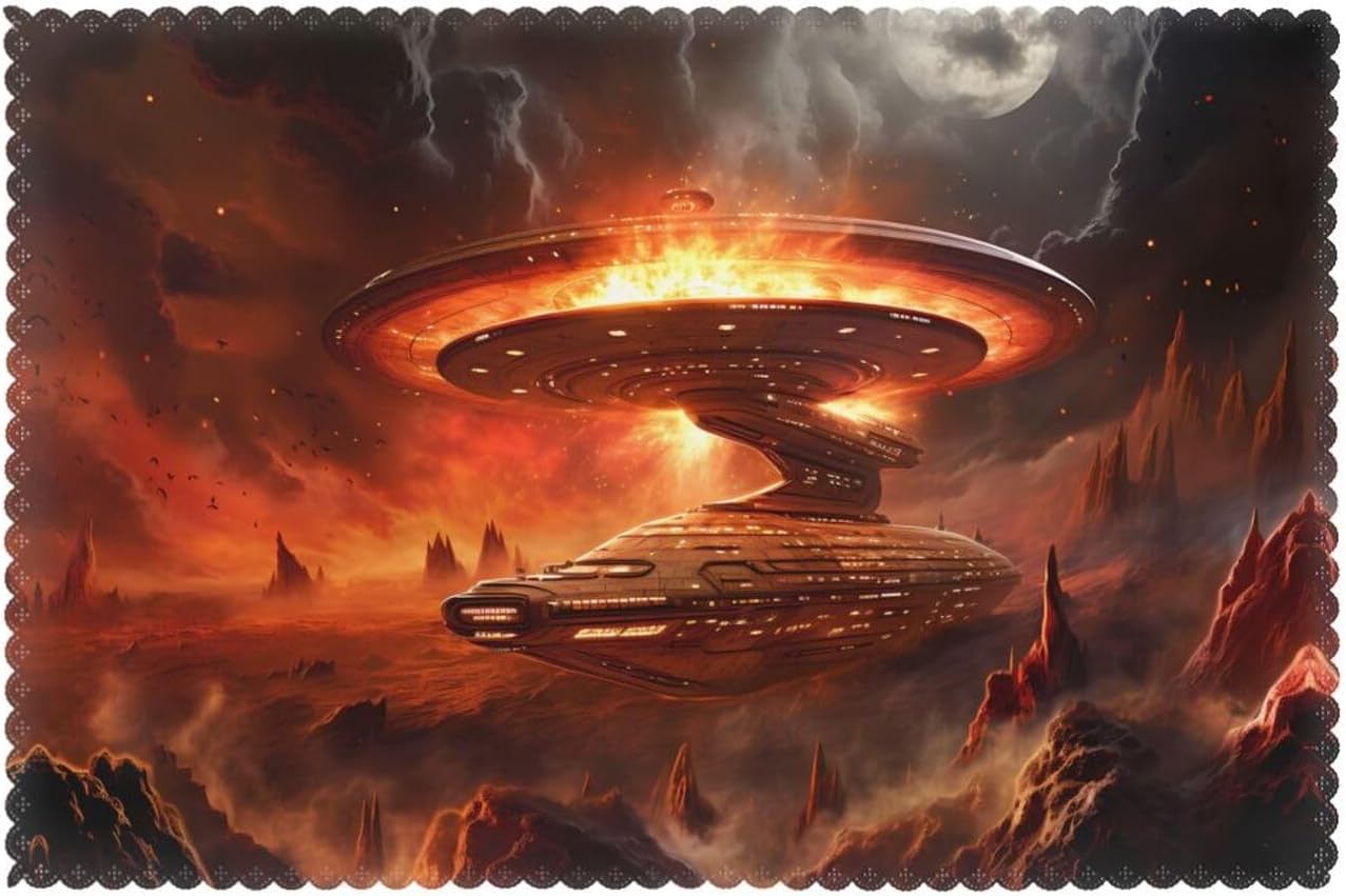 Star Trek Prints Placemats Set of 6 - Thick, Sturdy, and Personalized Dining Table Decor