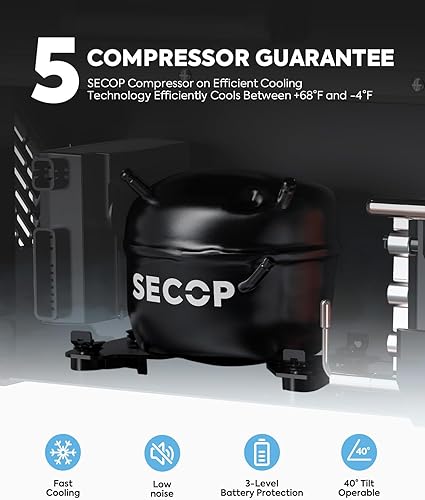 Miniatura 3 de ICECO APL55 Dual Zone Portable Refrigerator Freezer Bluetooth Controlled, 55 Liter 12v refrigerator with SECOP Compressor, DC 12/24V, AC 110-240V