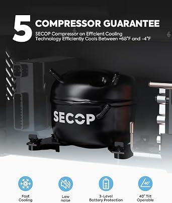 ICECO APL55 Dual Zone Portable Refrigerator Bluetooth Controlled, 55 Liter 12v refrigerator with SECOP Compressor, DC 12/24V, AC 110-240V, for Truck, Car and Home,4F~68F(Silver)