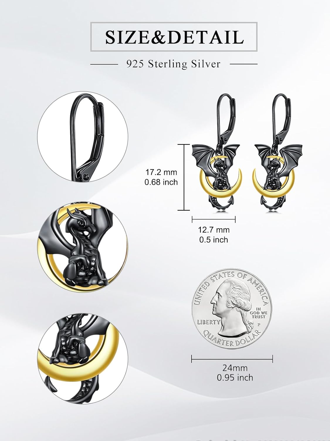 Dragon Earrings 925 Sterling Silver Dragon Dangle Earring Dragon Jewelry for Women Daughter