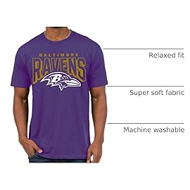 Junk Food Clothing x NFL - Baltimore Ravens - Bold Logo - Unisex Adult Short Sleeve Fan T-Shirt for Men and Women - Size X-Large