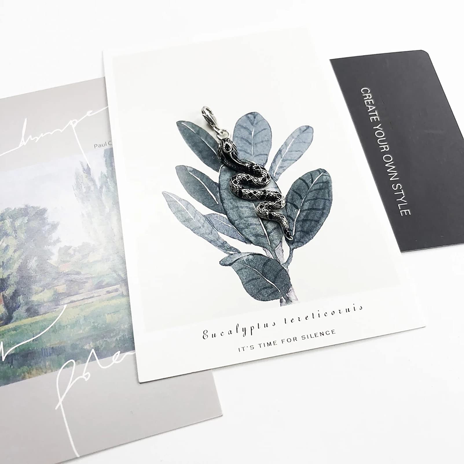 925 Sterling Silver Serpente Collana Pendente con 45Cm Catena Bijoux Regalo Trendy per Le Donne Ragazze, ZQQZEZ