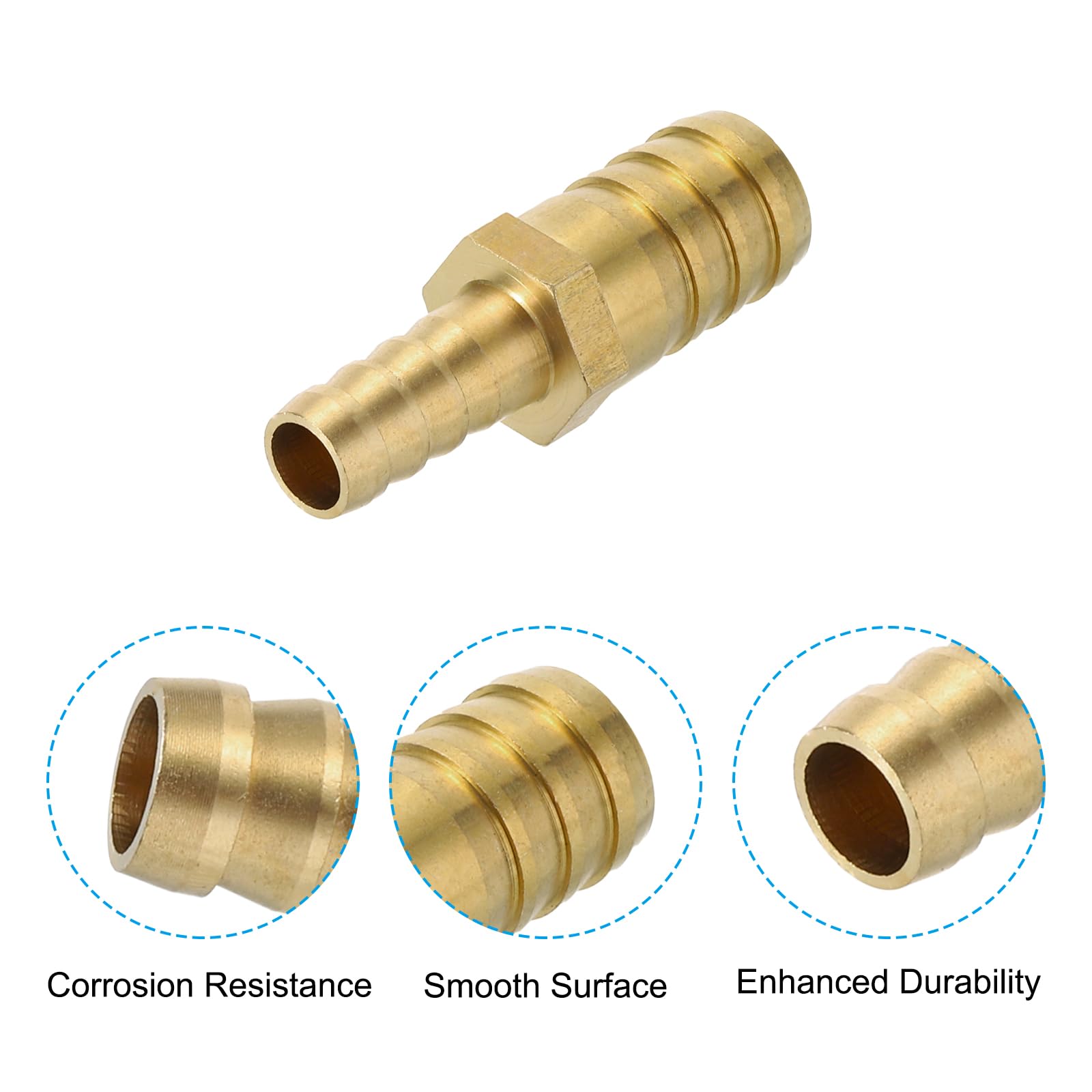 PATIKIL 3/8" to 5/8" Brass Hose Barb Reducer - Image 4