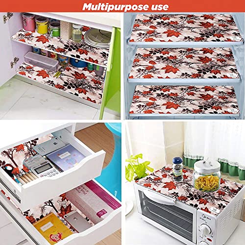 Image of Exclusive Combo Set of Appliances Cover (1 Pc. of Fridge Top Cover, 2 Pc. of Refrigerator Handle Cover and 3 Pc. Of Refrigerator Mat /Fridge Shelf Mat) (Color- Brown, Design-Floral, Set Contains- 6 Pcs. )