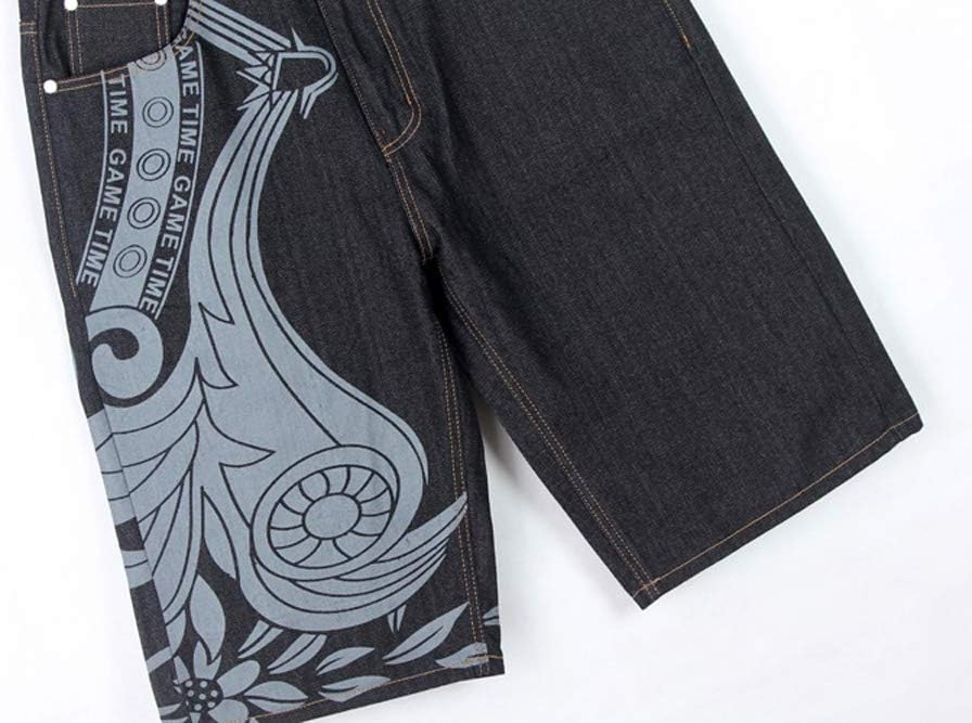 Chowsir Men Fashion Loose Embroidery Hip Hop Straight Denim Jeans Baggy Jeans