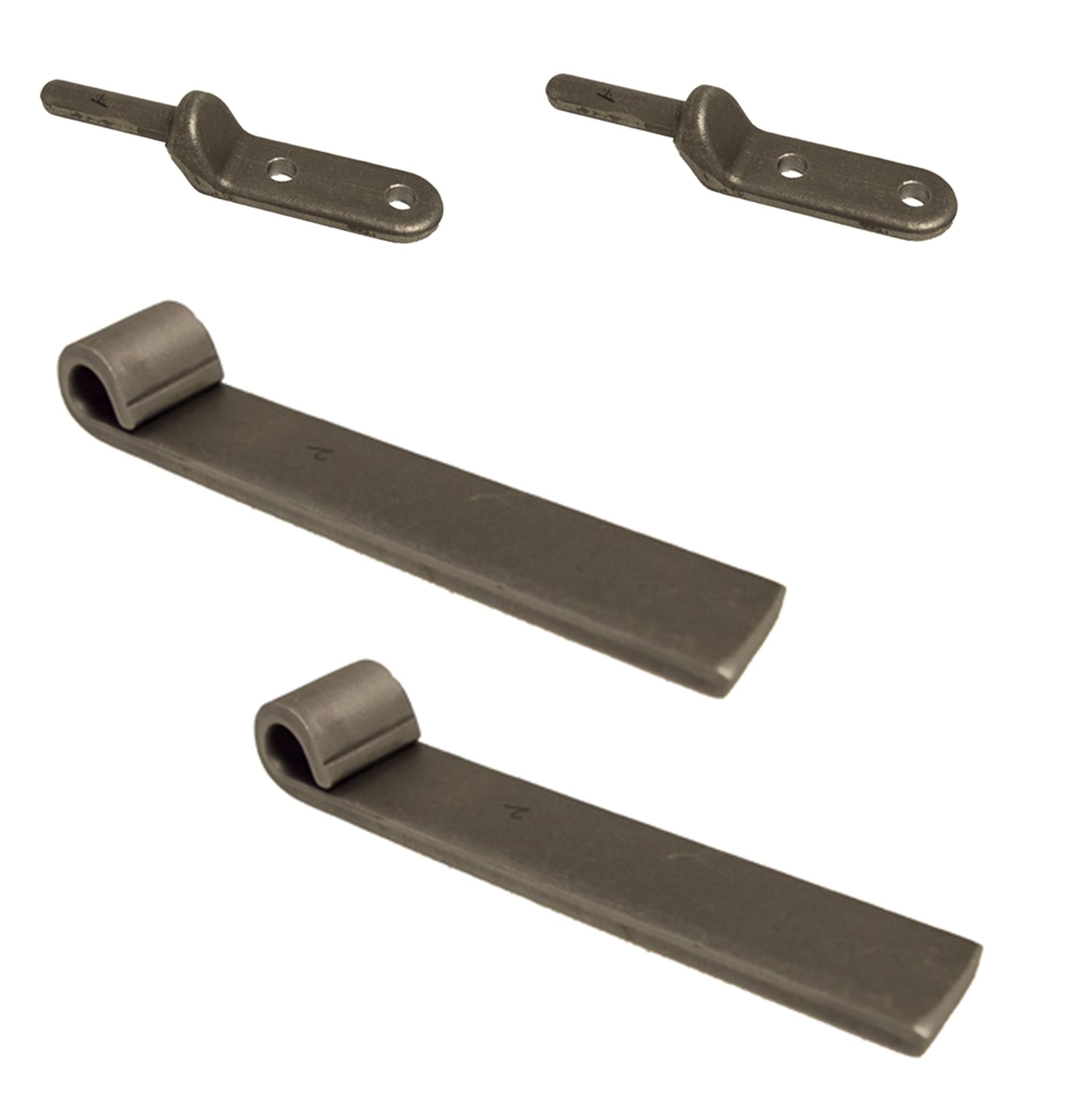 A Pair of Weld On Trailer Hinges 164mm Long Supplied with Bolt on Hinge Posts. Part No LMX2119