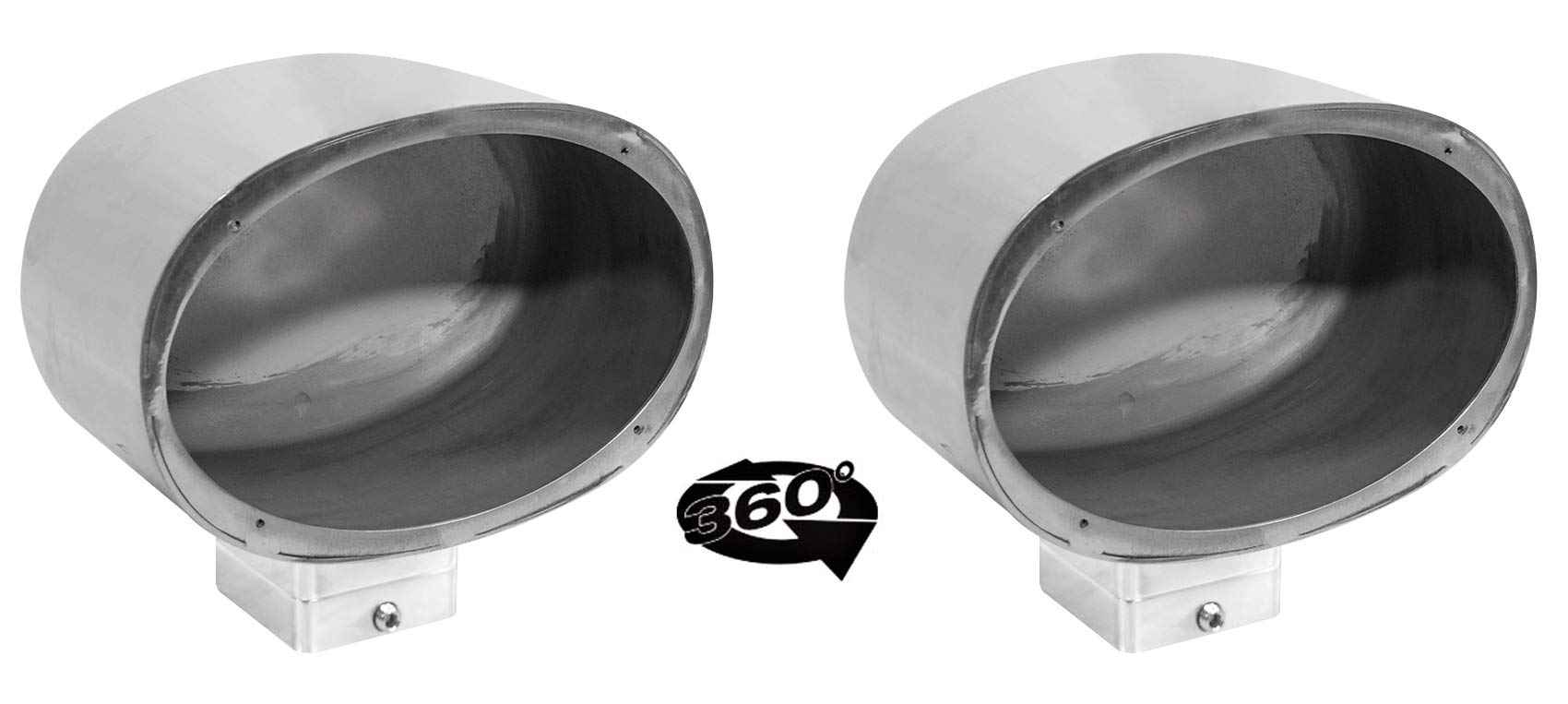 Rockville (2) MAC69S 6x9 360 Degree Swivel Chrome Surface Mount Speaker Pods