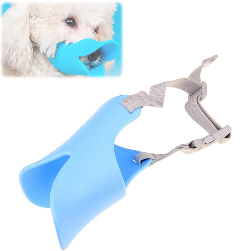 Focinheira ajustável para cães em TPE com formato de bico de pato Xiaokeis, Blue, tamanho M: 11 cm