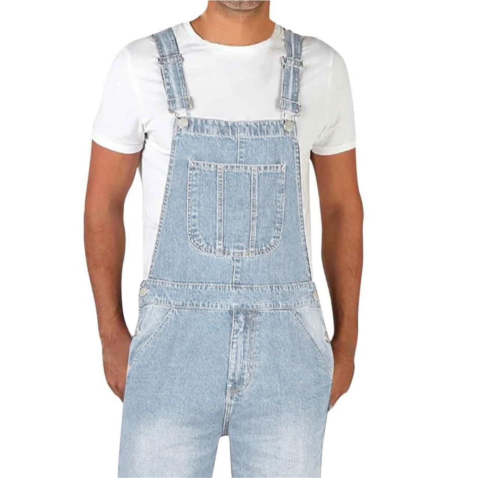 Ropa De Trabajo Para Hombre Monos de mezclilla con tirantes sueltos y pierna recta for hombre