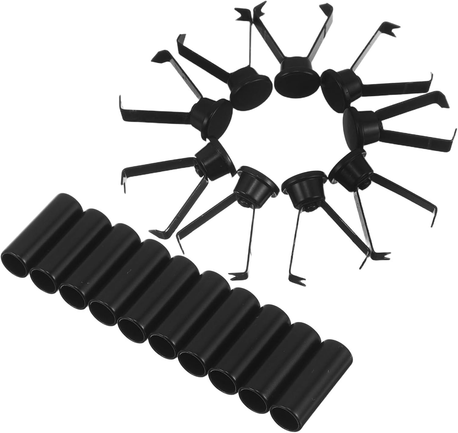 PERSELOSO 18pcs Metal Shoe Lace Tips - Black Hoodie Drawstring Ends Caps - Paracord End Caps - Column Cord Locks Fasteners for Sweatshirt Paracord Purse Making
