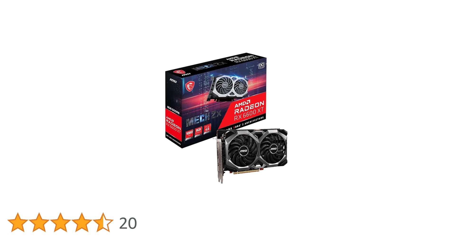 グラフィックボード・グラボ・ビデオカード MSI Radeon RX 6600 XT MECH 2X 8G OC Radeon RX 6600 XT MECH 2X 8G OC