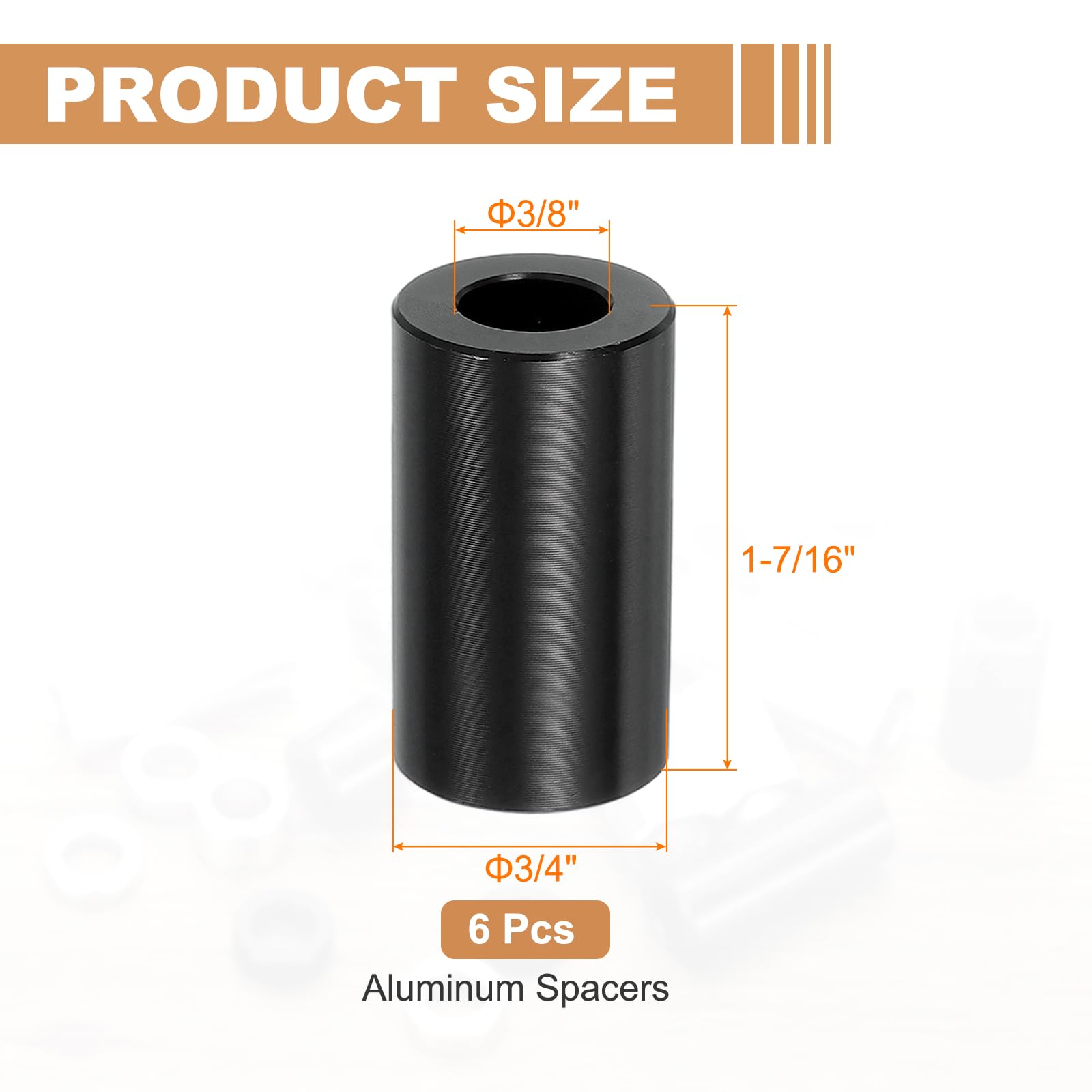 PATIKIL 6PCS Aluminum Spacers - Image 2