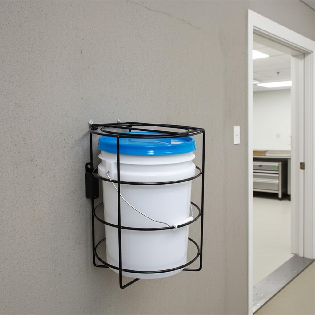 TCD Parts 5 Gallon Bucket Locking Rack - Mountable - Heavy Duty- Safe Guard Chemical Storage (Bucket not included)