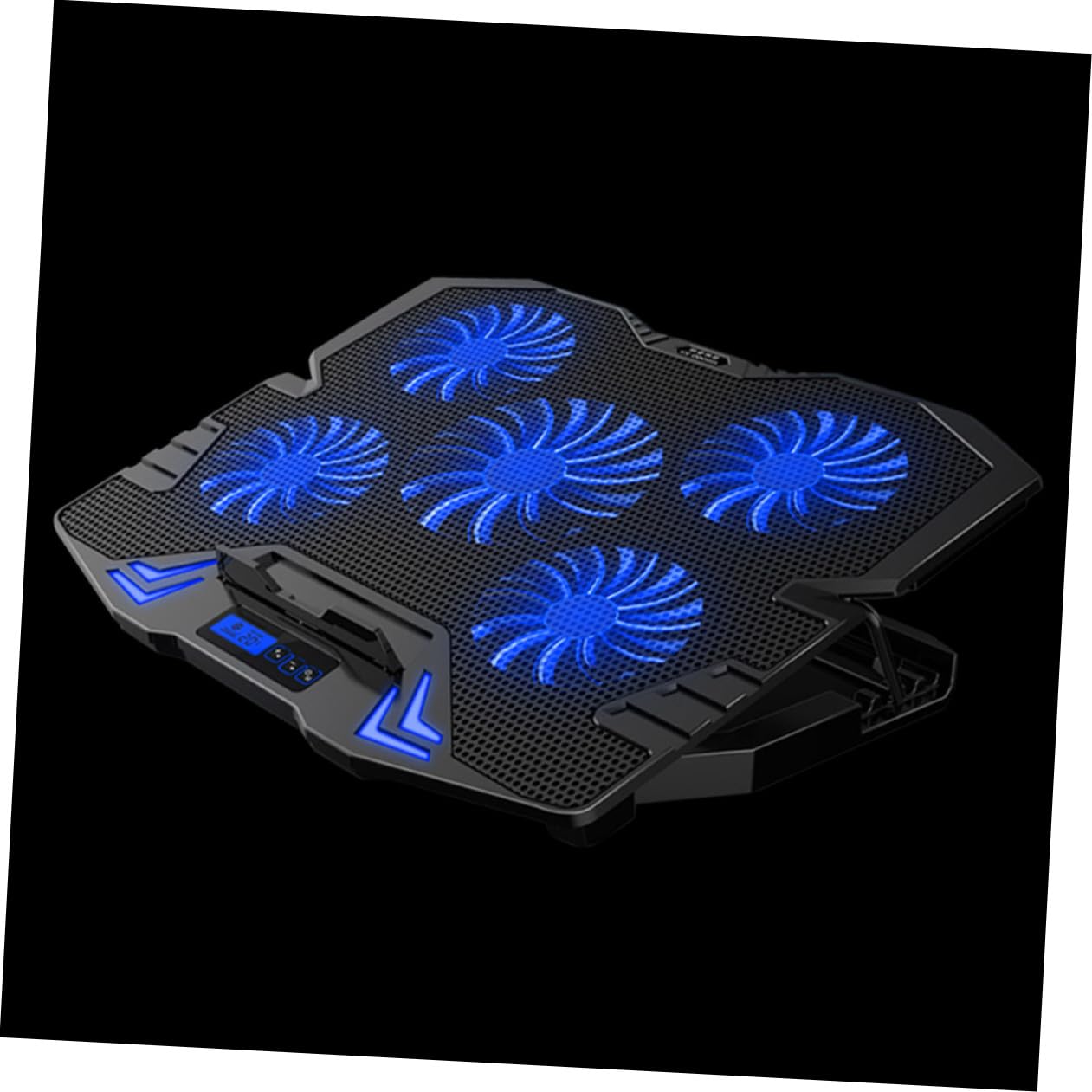 NUOBESTY Laptop-kühlpad mit Lüftern Verstellbarer Notebook-kühler rutschfeste Pads USB-anschluss Metallgitteroberfläche für Wärmeableitung