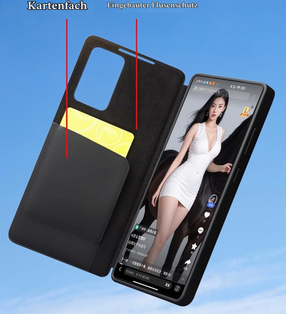 Smart View Leder Handyhülle für Samsung Galaxy S25 Ultra. Automatischer Schlaf/Wach, Smartphone-Hülle, Intelligente Echtleder Handy Case für Samsung S 25 Ultra